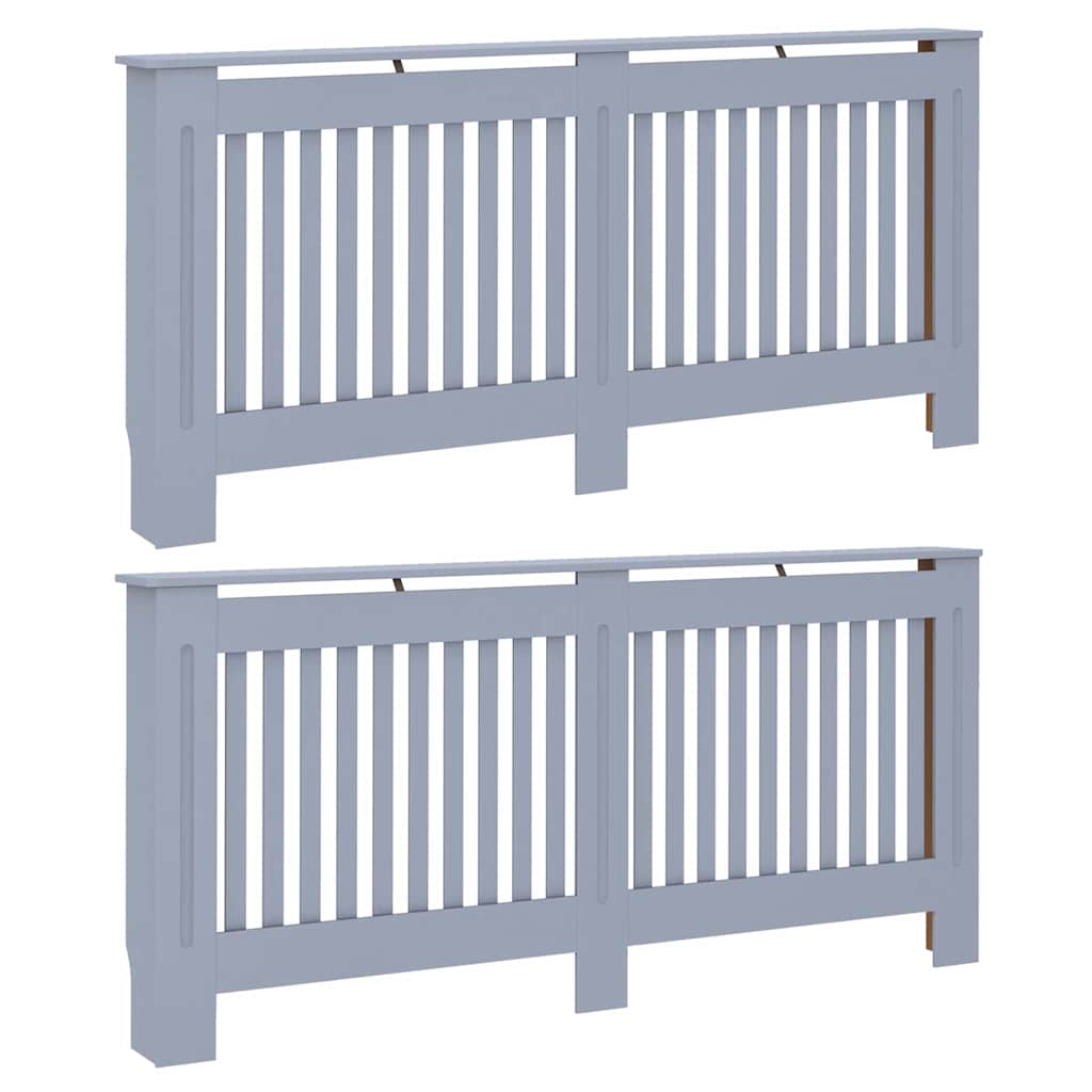 Radiatorafdekking 2 Pcs Grijs 172X19X81.5Cm Bewerkt Hout