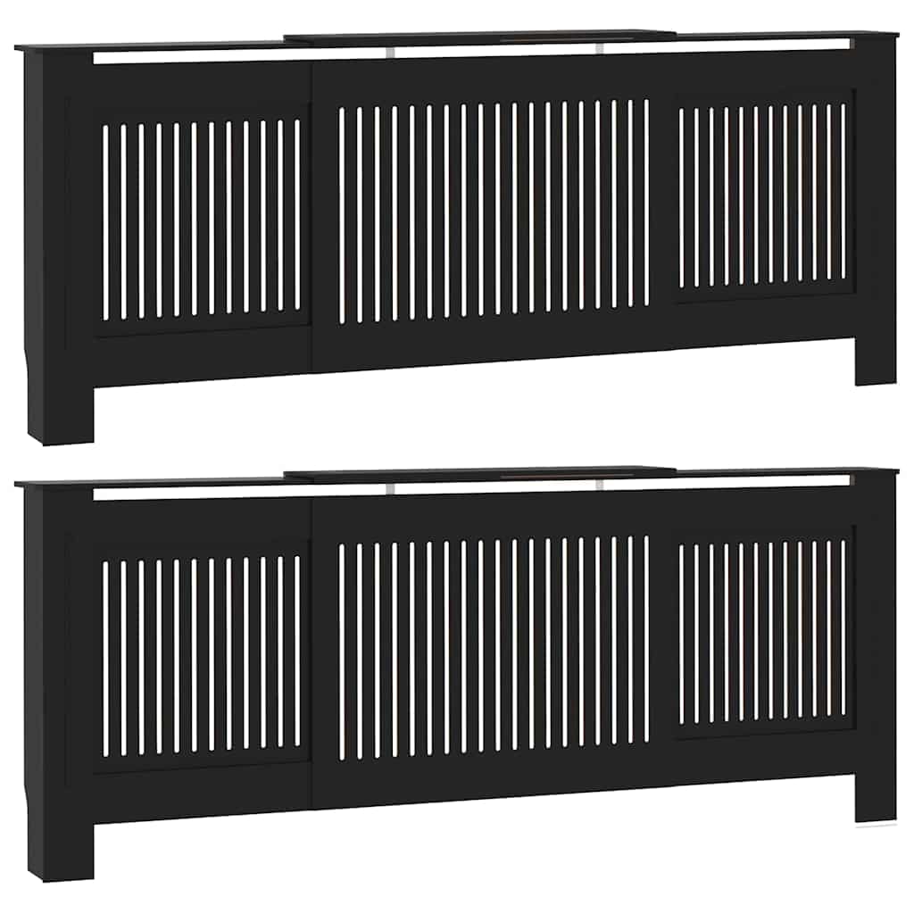 Radiatorafdekking 2 Pcs 205X20.5X81.5Cm Bewerkt Hout