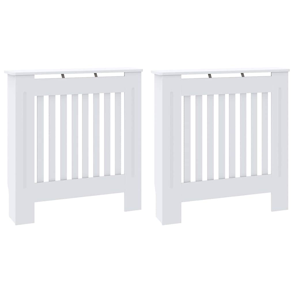 Radiatorafdekking 2 Pcs 78X19X81.5Cm Bewerkt Hout