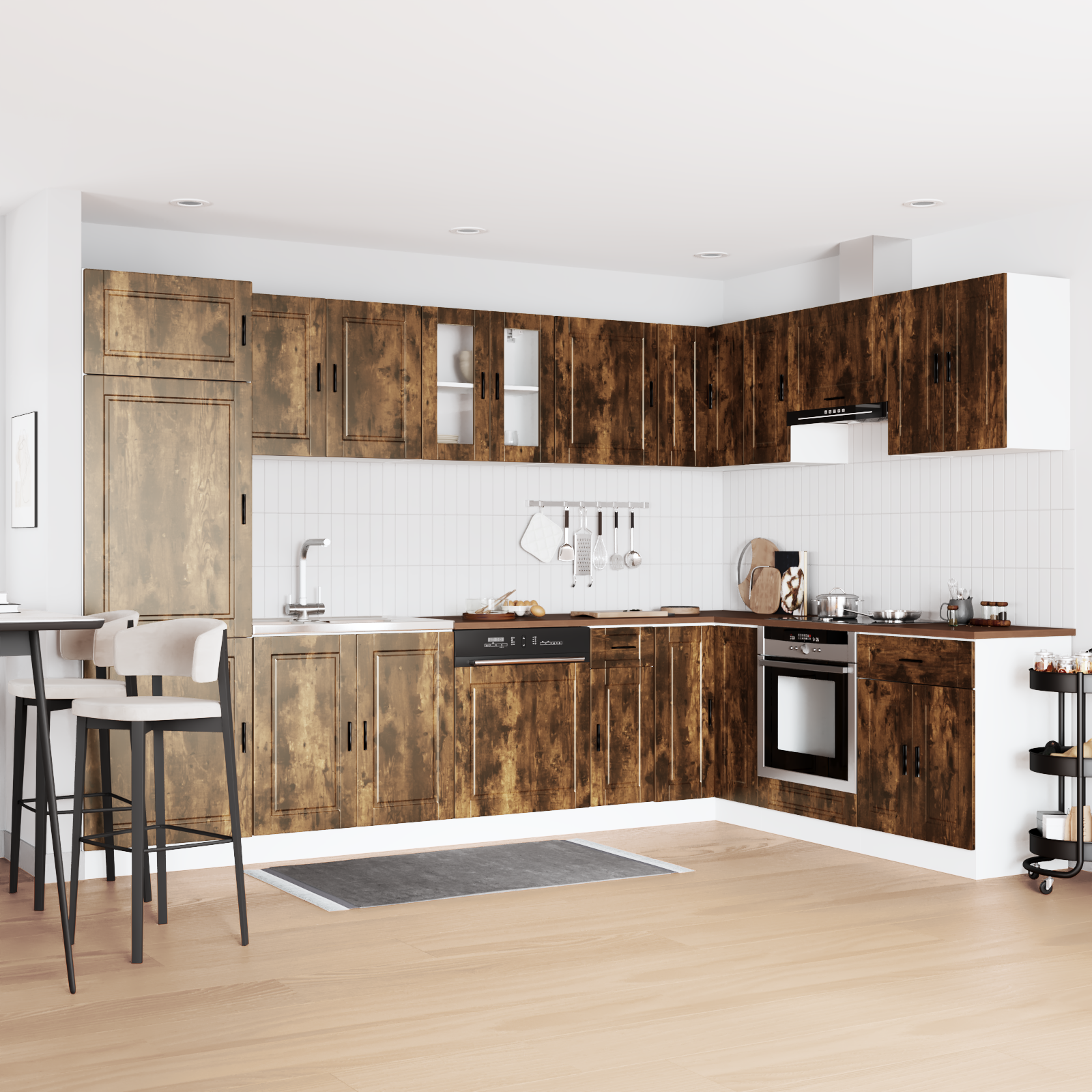 Wastafel Onderkast Porto 2 Pcs Grijs 80 X 46 X 84.5 Cm